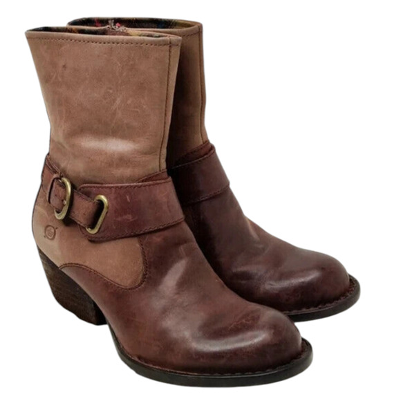 Brown Western Leather Boots by Born sz 6 - Picture 1 of 8
